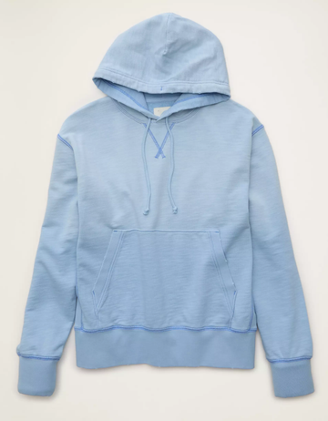 Garment‑Washed French Terry Relaxed Men's Hoodie With Kangaroo Pocket