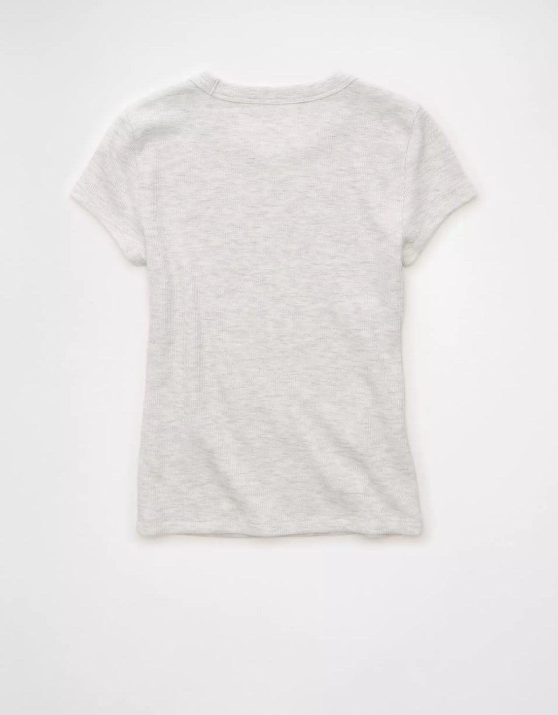 Stretchy Waffle Knit Cropped Fit Women's Short‑Sleeve T‑shirt